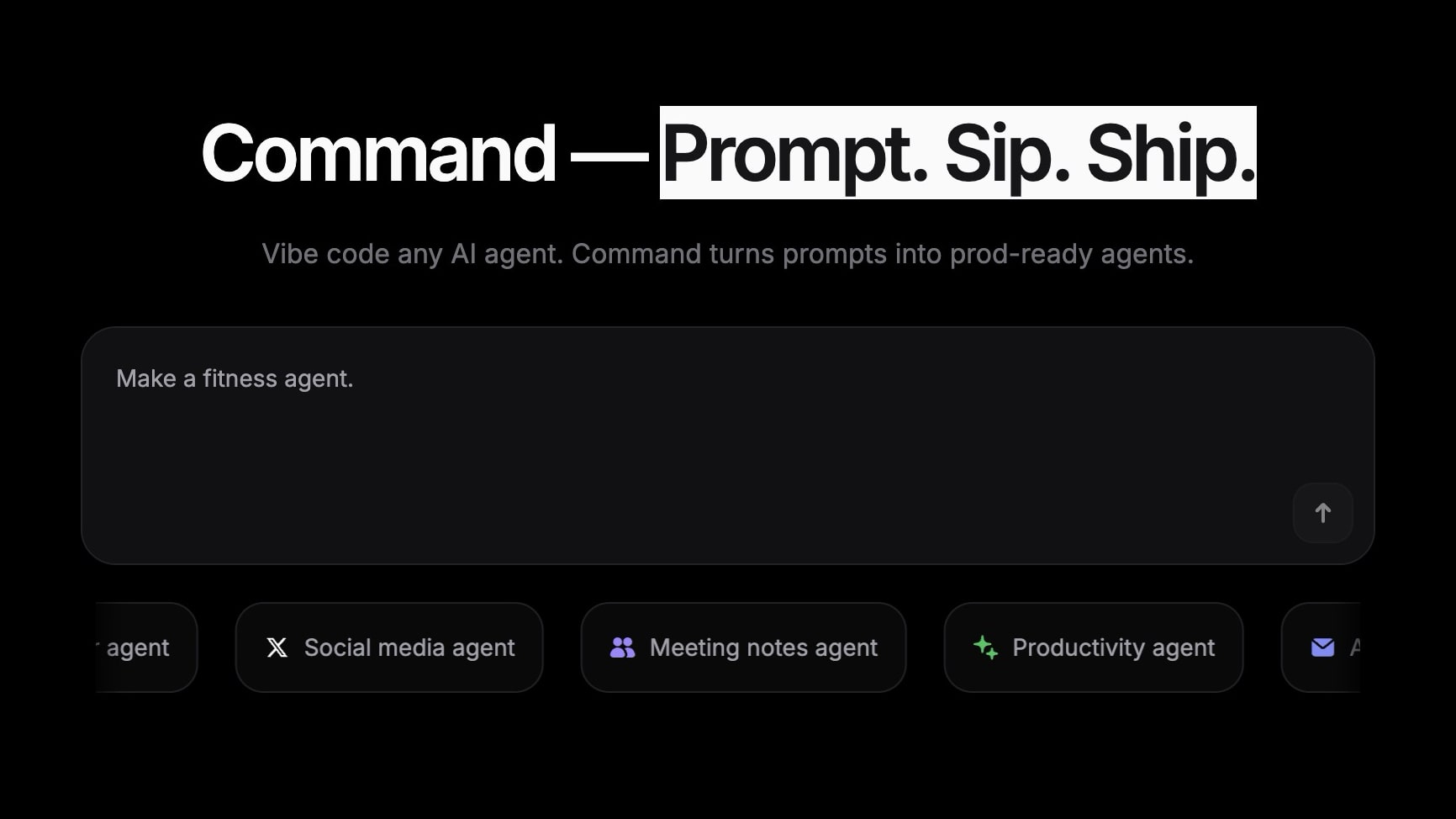 Command.new · vibe code any agent | by Langbase